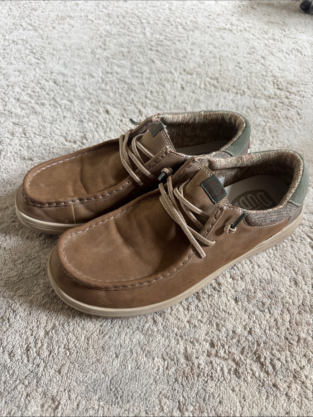 Hey Dude Brown Canvas Casual Slip-On Loafers